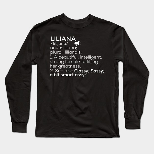 Liliana Name Liliana Definition Liliana Female Name Liliana Meaning Long Sleeve T-Shirt by TeeLogic